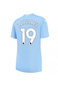 Manchester City Julian Alvarez #19 Jalkapallovaatteet Naisten Kotipaita 2023-24 Lyhythihainen